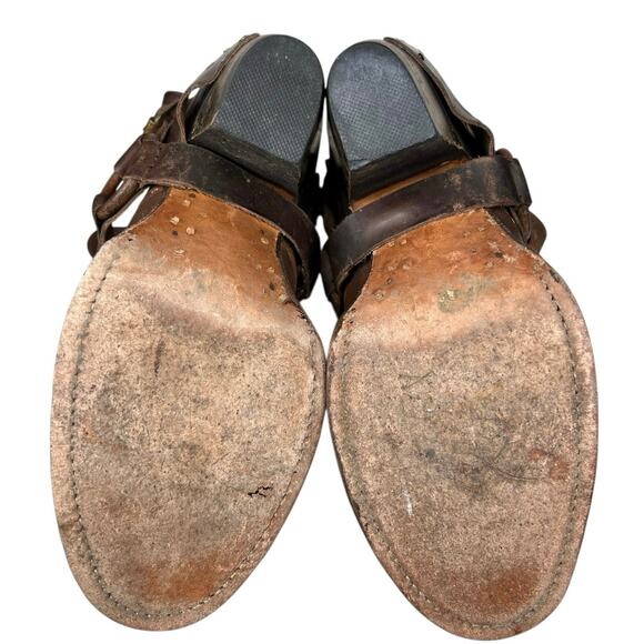 Freebird By Steven Phlow Brown Distressed Harness Western Ankle Boot Size US 6 - Picture 9 of 12